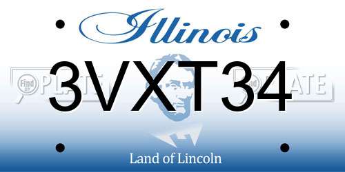 3VXT34 Illinois License Plate