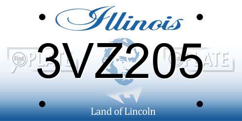 3VZ205 Illinois License Plate