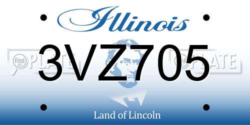 3VZ705 Illinois License Plate