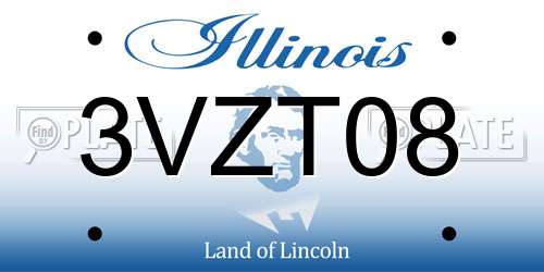 3VZT08 Illinois License Plate