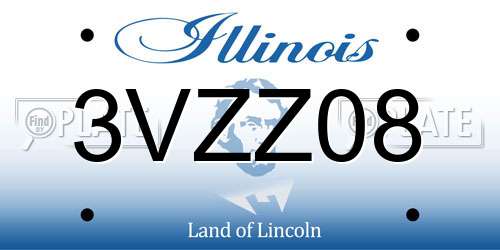 3VZZ08 Illinois License Plate