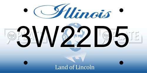 3W22D5 Illinois License Plate