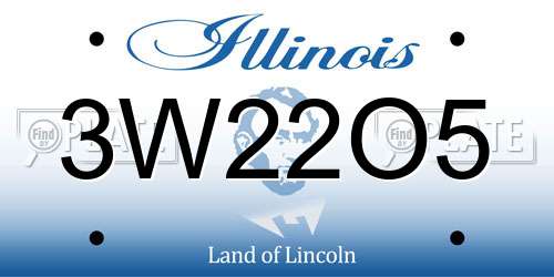 3W22O5 Illinois License Plate
