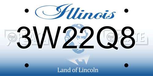 3W22Q8 Illinois License Plate