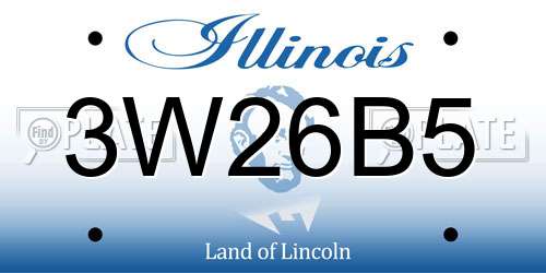 3W26B5 Illinois License Plate