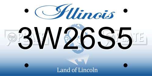 3W26S5 Illinois License Plate