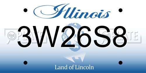 3W26S8 Illinois License Plate