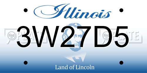 3W27D5 Illinois License Plate