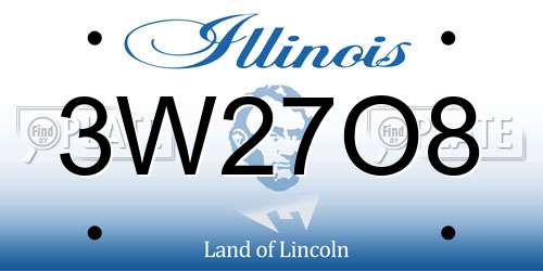 3W27O8 Illinois License Plate