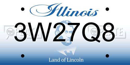 3W27Q8 Illinois License Plate