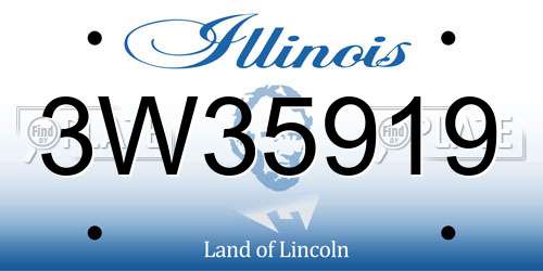 3W35919 Illinois License Plate