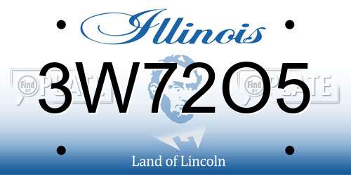 3W72O5 Illinois License Plate