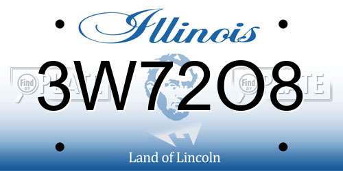 3W72O8 Illinois License Plate