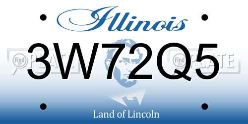 3W72Q5 Illinois License Plate