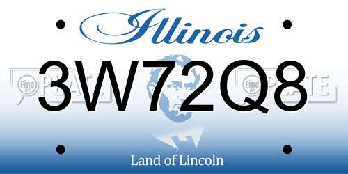3W72Q8 Illinois License Plate