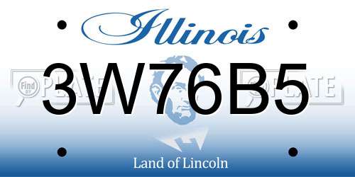 3W76B5 Illinois License Plate
