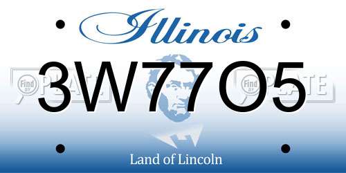 3W77O5 Illinois License Plate