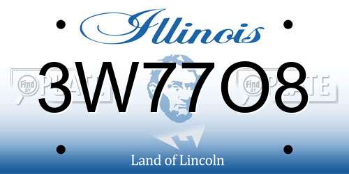 3W77O8 Illinois License Plate