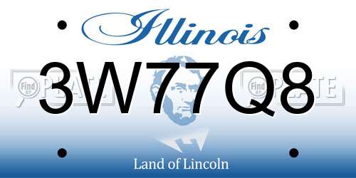 3W77Q8 Illinois License Plate