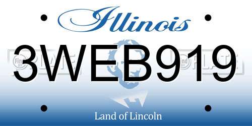 3WEB919 Illinois License Plate