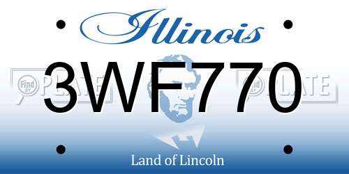 3WF770 Illinois License Plate