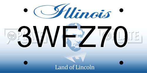 3WFZ70 Illinois License Plate