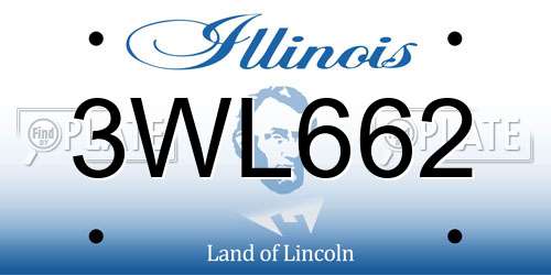3WL662 Illinois License Plate