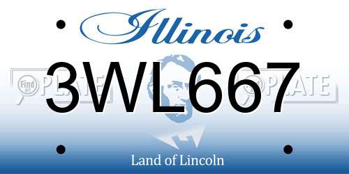 3WL667 Illinois License Plate