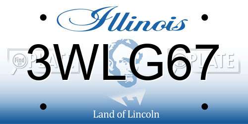 3WLG67 Illinois License Plate