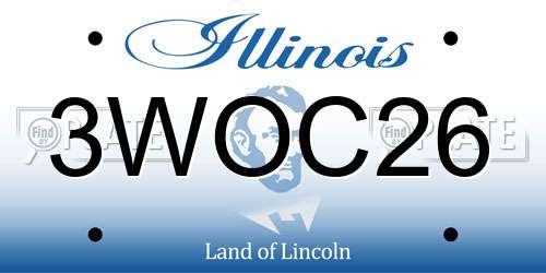 3WOC26 Illinois License Plate