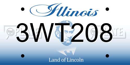 3WT208 Illinois License Plate