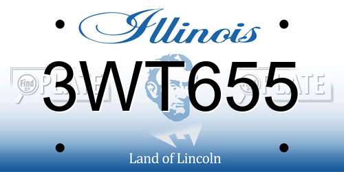 3WT655 Illinois License Plate