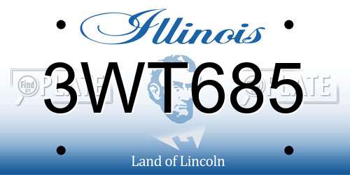 3WT685 Illinois License Plate