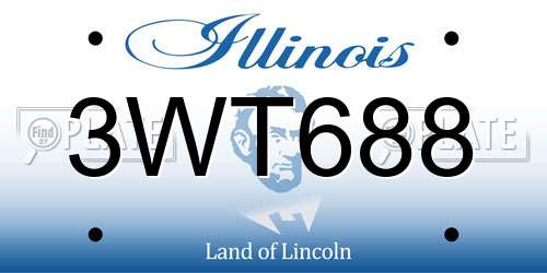 3WT688 Illinois License Plate