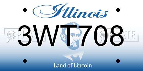 3WT708 Illinois License Plate