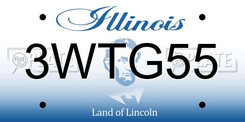 3WTG55 Illinois License Plate