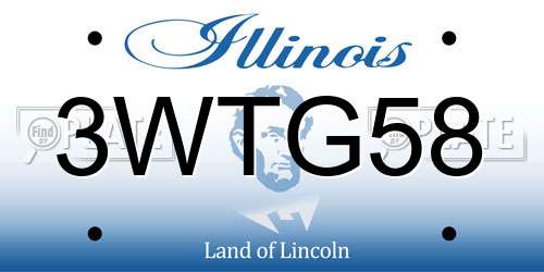 3WTG58 Illinois License Plate