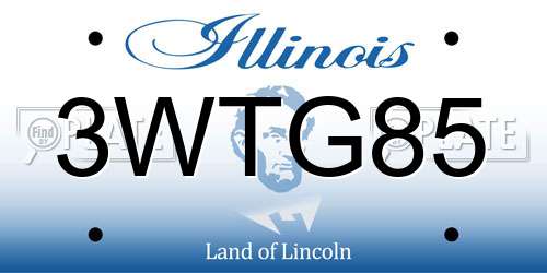 3WTG85 Illinois License Plate