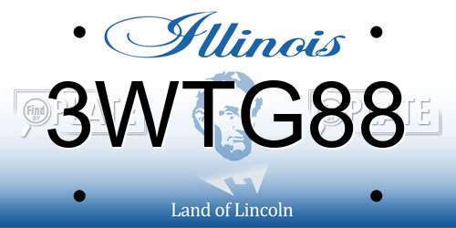 3WTG88 Illinois License Plate