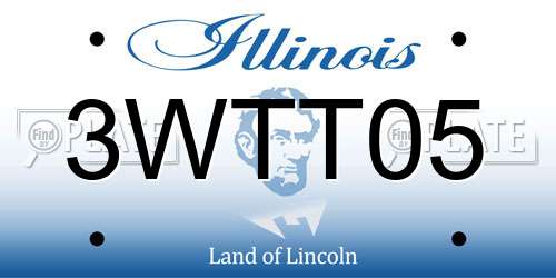 3WTT05 Illinois License Plate