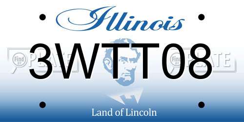 3WTT08 Illinois License Plate
