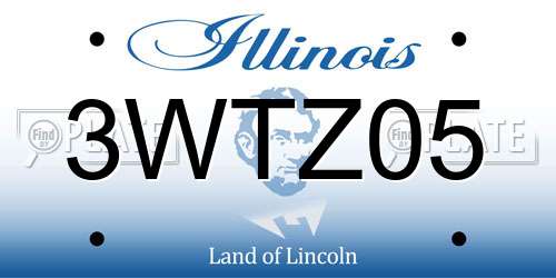 3WTZ05 Illinois License Plate