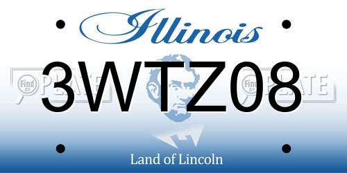 3WTZ08 Illinois License Plate
