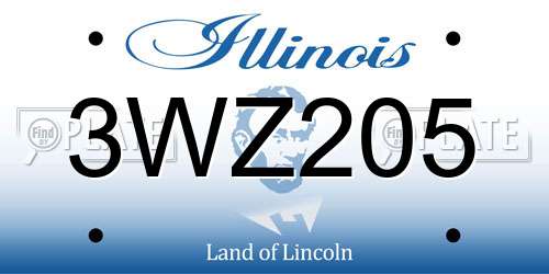 3WZ205 Illinois License Plate