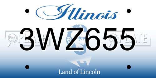 3WZ655 Illinois License Plate