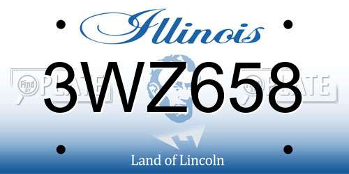 3WZ658 Illinois License Plate