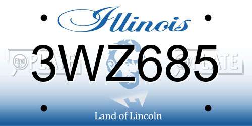 3WZ685 Illinois License Plate