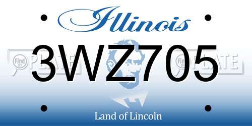 3WZ705 Illinois License Plate