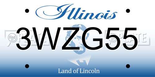 3WZG55 Illinois License Plate