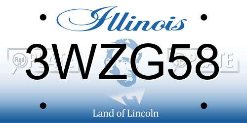 3WZG58 Illinois License Plate